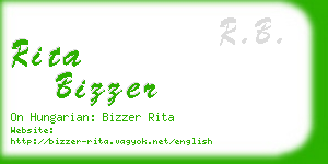 rita bizzer business card